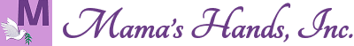 A purple cursive text logo that reads 'Mama's Ha'.